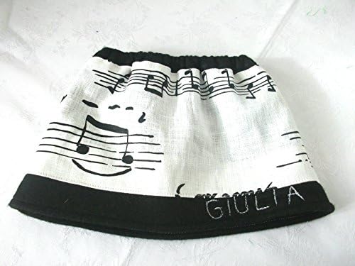 Newborn gift, baby skirt, autumnal skirt in felt and linen, italian textiles, music lovers - with baby name