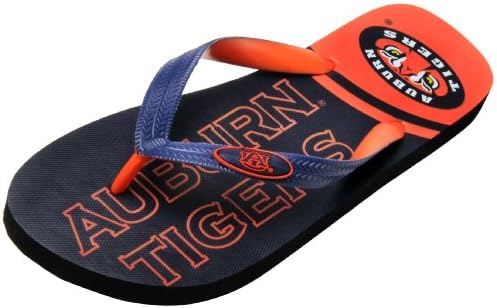 College Edition NCAA Auburn Tigers Spirit Flip Flops (Navy, X-Small)