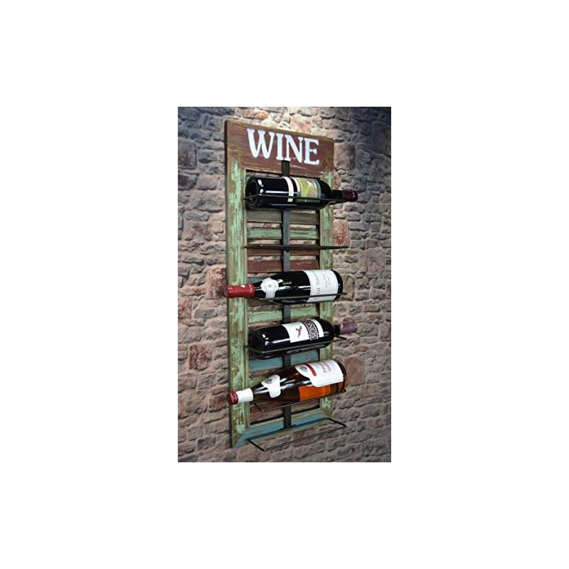 Livitat Wandregal Wein Weinregal Flaschenregal Shabby Chic Vintage