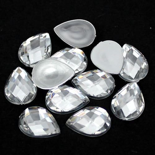 250 High Quality Resin Flat back Teardrop / Pear Rhinestones 8mm*5mm (Clear Teardrop)