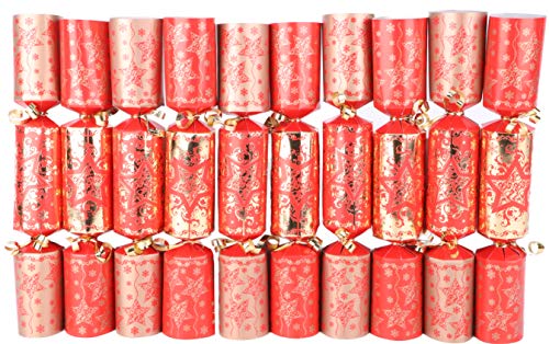 Toyland 10 Deluxe Red & Gold Cracker Natale