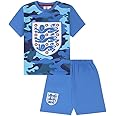 Boys Girls Girls England Football Team Blue Camouflage Short Pyjama Set