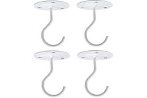 SUMNACON Wall Bracket, Ceiling Hook, Chandelier, Plate Hook, Planter Basket Hook, Hanging Hooks for Lampshade, Bird Feeder, Planters, Lanterns, Wind Chimes (White)