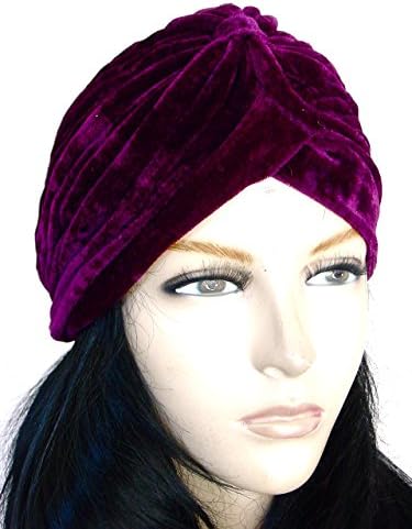 Women Ladies Soft Feel Pleated Velvet Turban Headwrap Headcover Turban Ideal For Fashion Hair Loss And Chemo