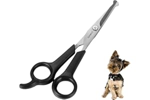 CHI-BUY Chibuy Professional Pet Grooming Scissors with Round Tip Stainless Steel Dog Eye Cutter for Dogs and Cats, Professional Grooming Tool, Size 6.70" x 2.6" x 0.43"