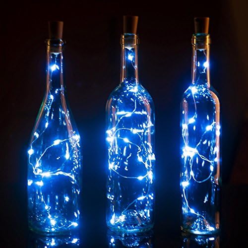 Cork shape lights, Hembeer 3 PCS Bottle Mini String Lighting 75cm/30inch Copper Wire light Starry Light For Bottle DIY, Christmas Wedding and Party Halloween (White)