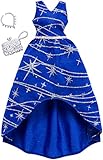  Barbie Original Mattel FKT05 Mode, Kleidung, Kleid - Abendkleid in blau mit glitzerneden Sternen, Handtasche und Colier