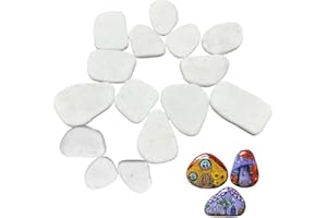 YUPZAR Dipingere i Ciottoli 15 Pezzi 5-8 Cm,Sassi Da Dipingere,Bianco Pietre Piatte Da Rocce Naturali Di Disegno Sassi Piatti Dipingeres i Ciottoli Per Pittura Decorative Per Acquario