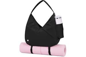 Ceneda Yoga Bag for Women, Gym Bag Womens with Hidden Yoga Mat Holder, Travel Duffel Bag with Shoe Compartment & Wet Pocket – Workout Dance Tote Overnight Weekender Bag for Travel Yoga (Black)