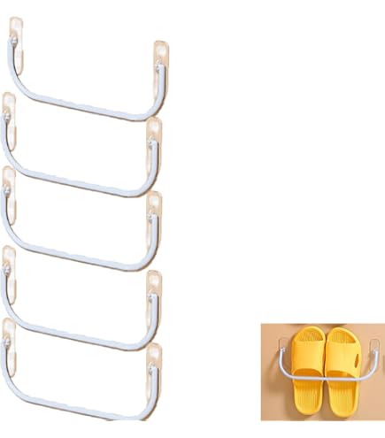 5 Stück Schuhhalter Wandmontiert | Faltbar, Ohne Bohren | Graue Schuhorganizer Für Tür & Wohnmobil