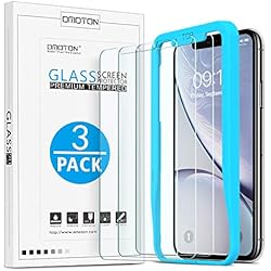 OMOTON Verre Trempé pour iPhone 11/ iPhone XR Film Protection Ecran avec Kit Installation Offert, Vitre Protecteur 9H Dureté, sans Bulles, 2.5D Arrondi pour iPhone 11/ iPhone XR 6.1 Pouces [3 Pièces]