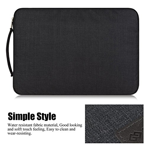 WIWU 13 Zoll Laptop Sleeve für MacBook Air 13,3 /MacBook Pro Retina 13,3/ Dell XPS 13/ Surface Pro 4 / Book Ultrabooks Hülle Tasche Multifunktionale Aktentasche mit Vordertaschen Leichte Nylon Schutzhülle ( Schwarz 13 Zoll) - 6