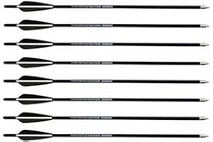 SHARROW 12pcs Frecce per Balestra in Carbonio Bulloni per Balestra 18 20 22 Pollici Freccia di Carbonio Freccette da Balestra per la Caccia al Tiro con L'Arco