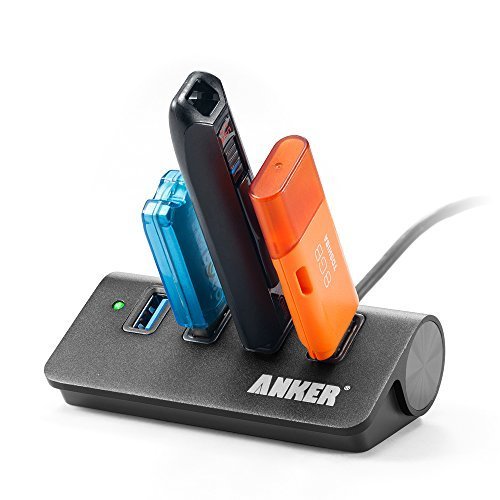 Anker Bus-Powered Mobiler USB 3.0 4-Port Hub, Aluminum Hub mit 0.6 m USB 3.0 Kabel designt für Apple MacBook, MacBook Air, MacBook Pro, MacMini, iMac, MacPro und PCs (Schwarz) - 3