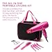 Lee Stafford Blow Dry And Go Hair Kit - Professional Style on the Go - High Performance 2200W Hair Dryer with 3 Heat Settings and Keratin Infused Grille - Free Travel Bag