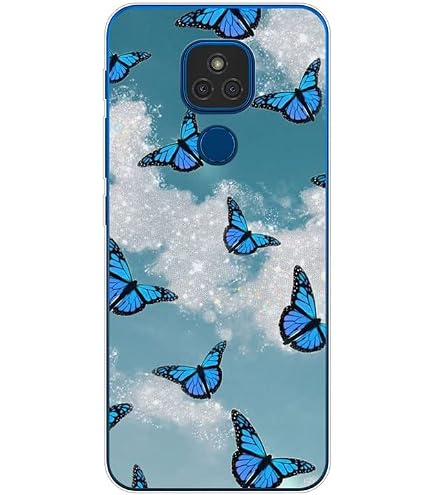 Fondina SEAHAI Per Motorola Moto E7i Power/Moto E7 Power: Cover In Silicone Morbida, Ultrasottile Con Stile Floreale Glitterato - Viola