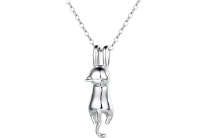 EAVUYIS Katthalsband för kvinnor i silver 3D söt hänge vänskap kattälskare flicka flanellväska present till jul födelsedag al