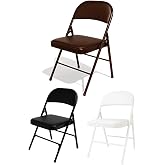 Jardin202 &ndash; Padded Metal Folding Chair 80 x 46 x 46 cm | Ideal for Home and Events | Pack of 4 (Brown)