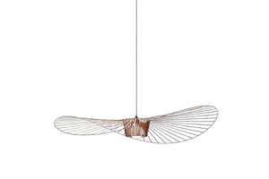 MeTikTok Lustre Vertigo Suspensions De Salon Rétro, Retro Suspension Creative Lampe Fibre De Verre + Polyuréthane De Chapeau en Tissu Design Moderne E27, Maximum,Copper,100CM