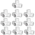 letsFix 4-Way 3/4 inch PVC Fitting, PVC Elbow Fittings PVC Pipe Connectors - Build Heavy Duty Furniture Grade for 3/4 inch PVC Pipe, White [Pack of 10]
