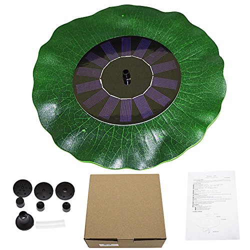 Egomall Wasserpumpe Brunnen Blatt Solar Schwimmender Lotus Teich-Garten Dekoration - 7