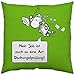 Produktbild Sheepworld 45159 Baumwollkissen "Mein Job ist auch so eine Art Dschungelprüfung!", 40 cm x 40 cm, beidseitig bedruckt, grün