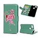 Produktbild Huawei Y6 Pro 2017 Handyhülle Huawei P9 Lite Mini Hülle Case Leder Tasche Flipcase Cover Flamingo Muster Schutzhülle Silikon Handytasche Skin Ständer Klappbar Schale Bumper Magnetverschluss-Mintgrün