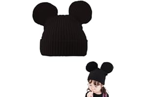 SIEBOLD Mouse Cappello Invernale,Cappellino Donna Invernale con Orecchie,Cappello Carino Crochet,per Berretti in Maglia Caldo e Morbido Invernale per Adulti e Bambini,Invernali Unisex Regalo