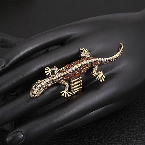 Anillo de Metal Anillo de Gecko Zircon Ajustable , marrón , ajustable