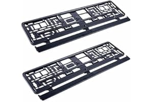 AMSLIGHT 2X EU Kennzeichenhalter Nummernschildhalter Halterung PKW KFZ Schwarz