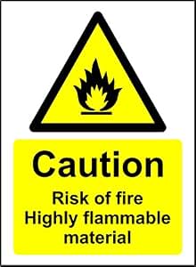 Gefahrenschild \"Achtung Fire Gefahr\" 300x400 Mm, Schwarz/gelb, Aus Stabilem 1 Mm Kunststoff – Nach EN ISO 7010
