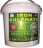 PREMIUM Iron Sulphate 1 KG (makes 500 Litres when diluted) Tub PURE LAWN TONIC- Sulphate of Iron Lawn Conditioner and Moss Killer. Dry Powder easily soluble in water