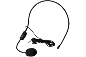 Tbest Mikrofon+Attrappe Headset, 3,5 mm Mikrofon Audio Mikrofon 3,5 Mm Kopf montiert Kabelgebundenes Mikrofon Kondensator MIC für Sprachverstärker Lautsprecher