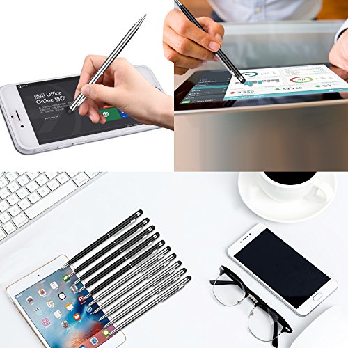 Eingabestift, PROKING 2 in 1 Universal Stylus Stift Touch Pen kapazitiven Stylus Kugelschreiber fÃ¼r Touch Screens GerÃ¤te Stylus Stifte fÃ¼r iPad, iPhone, Kindle, Samsung, HTC, Tablets(5Schwarz,5Silber)