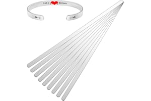 UNICRAFTALE 10 pulseras de acero inoxidable para grabado, 16 cm, núcleo interior, para la fabricación de pulseras y joyas