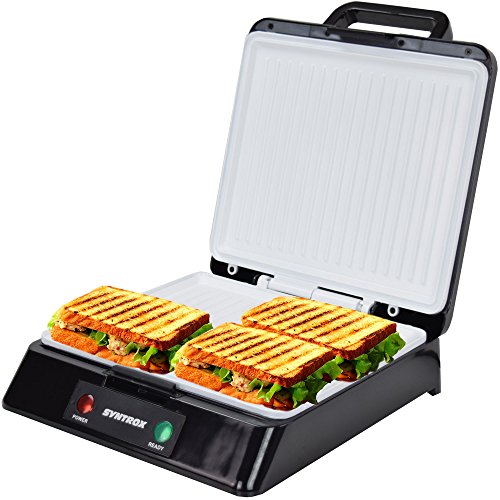 Syntrox Germany XXL Kontaktgrill mit Keramikbeschichtung elektrischer Tischgrill Grillplatte Grill - 5