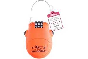 ‎HUDORA HUDORA Kabelschloss - Handliches Kabel-Schloss mit 3-stelligem Zahlencode - Zahlenschloss für Scooter, Taschen & Helme - Schloss mit Kabel-Länge von 80 cm -