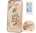 Produktbild Utra-Thin Iphone5 5s SE Hülle Silikon Transparent,3D Glitzer Strass ISENPENK® Schutzhülle TPU Case Schutzhülle Silikon Crystal Kirstall Clear Case Durchsichtig Weichem Silikon Handy Gürtel Tasche Muster Pour Iphone5 5s SE Zoll– [Blauer Pfau Ring] Mit Panzerglas Folie