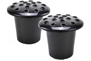 Angraves Set of 2 Black Memorial Grave Vases And Lids Black For Fresh and Artificial Flowers Pot Holder (13 x 11cm)