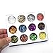 12 Color Nail Art Tool Hexagon Glitter Nail Kit Colourful Carving Pattern Powder