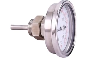 TTAMG Kafuty BBQ Thermometer Manometer,Thermometer räucherofen, Grillthermometer 0-120 ° C, Mehrzweck Edelstahl Grill Thermometer, mit gehärtetem Glas,temperaturanzeige Grill für Grill oder Ofen