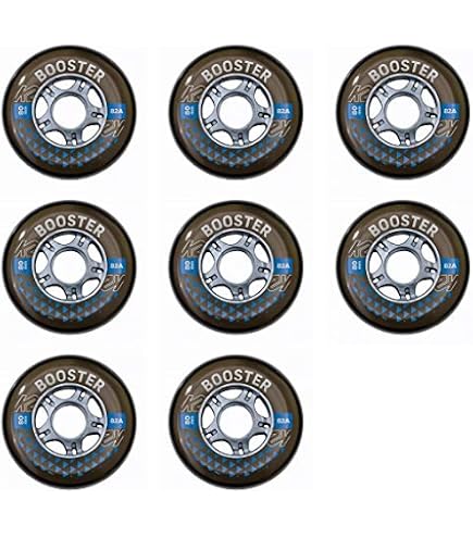 Lot De 8 Roues K2 Booster 84 Mm 82A – Avec Roulements ILQ7 – Pour Roller Ou Patins à Roues Alignées