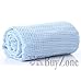 Blue 100% Cotton Baby Cellular Cot/Cot Bed Blanket
