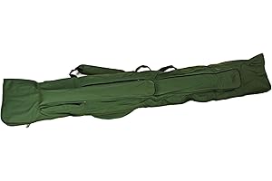Actiaspet 3+3 Fishing Rod Holdall 12ft Padded Rod & Reel Bag with Shoulder Strap, 2 External Pockets, Fits 6 Rods (Made & Unmade), 205cm