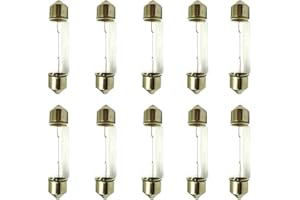 ‎CARALL 10 sztuk żarówek samochodowych 12 V, lampy zamienne do samochodów i motocykli (Siluro T11 C5W 39mm 12V 5W)