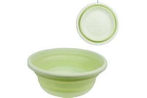 RYHX Barreño Plegable, Ronda Palangana Plegable, sin BPA, Cuenco de Silicona Portátil, Adecuado para Viajes, Camping, Cocina en Casa, Lavado de Frutas,Verde,33CM