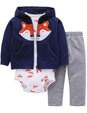 Babykleidung Babymode Babyklamotten Longra Baby Mädchen Jungen Fox kapuzenpullover Strampler Tops und Hose günstige...