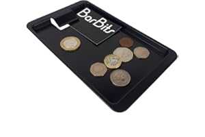 BarBits Plastic Tip Tray With Clip - Pack of 12 - Black Bill Presenter, Guest Check Cash Bill Holder For Restaurant, Bars