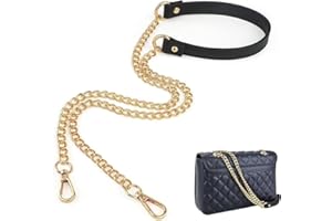 Vspek Chaîne de sac en cuir doré pour femme - Sangle de sac à main pour sac à main et sac à main