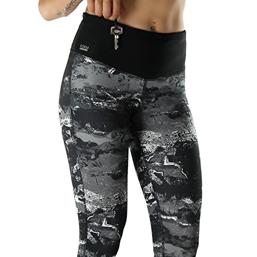 Sport-Leggings Damen 3 4 mit Hüfttasche für Handy Laufhose capri dreiviertel 3/4 Fitness Sport tights schwarz muster yoga hose sporthose jogging farbig dreiviertel 3/4 lang von Formbelt - 8